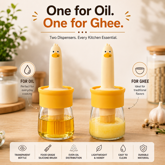 One for Oil. One for Ghee. BrushFlow